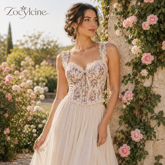 Zocylcine™ Moonlit Garden Ruffle Maxi Dress